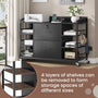 Sikaic File Cabinet 44 Inches File Cabinet with 2 Drawer Power Strip Black