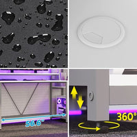 Sikaic Gaming Desk Sikaic 78.8 Inches Large PC Gamer Ergonomic Gaming Desk with LED Lights Hutch White