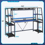 Sikaic Gaming Desk 78.8 Inches Large PC Gamer Ergonomic Gaming Desk with LED Lights Hutch  Black