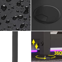 Sikaic Gaming Desk 78.8 Inches Large PC Gamer Ergonomic Gaming Desk with LED Lights Hutch  Black