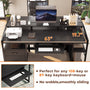 Sikaic Gaming Desk 63 Inches Gaming Desk with LED Light Drawers Black