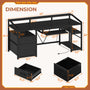 Sikaic Gaming Desk 63 Inches Gaming Desk with LED Light Drawers Black