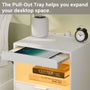 Sikaic Nightstand Nightstand with Pull-Out Shelf Wireless Charging Station and LED Lights White