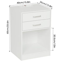 Sikaic Nightstand 2Pcs LED Nightstands with Charging Station Power Outlets & Drawers White