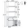 Sikaic Cabinets & Storage 64 Inches Freestanding Storage Cabinet with Shelves and Drawer Microwave Space Cupboard White