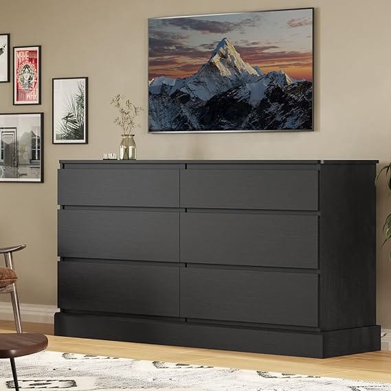 big black dresser for bedroom Eberhardt Black 11 Drawer Large Dresser