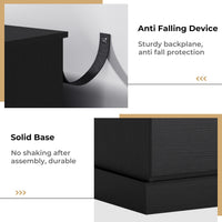 Sikaic Dressers 51.5 Inches Width 6 Drawers Dresser Large Capacity Clothing Storage Cabinet Black