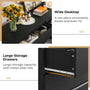 Sikaic Dressers 51.5 Inches Width 6 Drawers Dresser Large Capacity Clothing Storage Cabinet Black