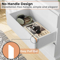 Sikaic Dressers 51.5 Inches Width 6 Drawers Dresser Large Capacity Clothing Storage Cabinet White