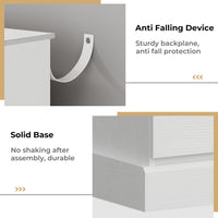 Sikaic Dressers 51.5 Inches Width 6 Drawers Dresser Large Capacity Clothing Storage Cabinet White