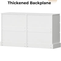 Sikaic Dressers 51.5 Inches Width 6 Drawers Dresser Large Capacity Clothing Storage Cabinet White