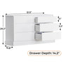 Sikaic Dressers 51.5 Inches Width 6 Drawers Dresser Large Capacity Clothing Storage Cabinet White