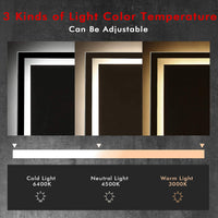 Sikaic Medicine Cabinets Wall Mounted Lighted Medicine Cabinet with Mirror Storage White