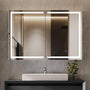 Sikaic Medicine Cabinets Wall Mounted Lighted Medicine Cabinet with Mirror Storage White