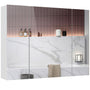 Sikaic Medicine Cabinets Medicine Cabinets with Mirror Wall Cabinet 3-Adjustable Shelves Storage White