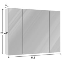 Sikaic Medicine Cabinets Medicine Cabinets with Mirror Wall Cabinet 3-Adjustable Shelves Storage White