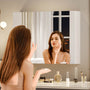 Sikaic Medicine Cabinets Medicine Cabinets with Mirror Wall Cabinet 3-Adjustable Shelves Storage White