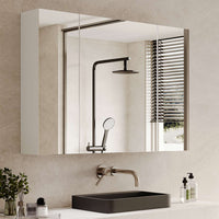 Sikaic Medicine Cabinets Medicine Cabinets with Mirror Wall Cabinet 3-Adjustable Shelves Storage White