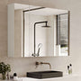 Sikaic Medicine Cabinets Medicine Cabinets with Mirror Wall Cabinet 3-Adjustable Shelves Storage White
