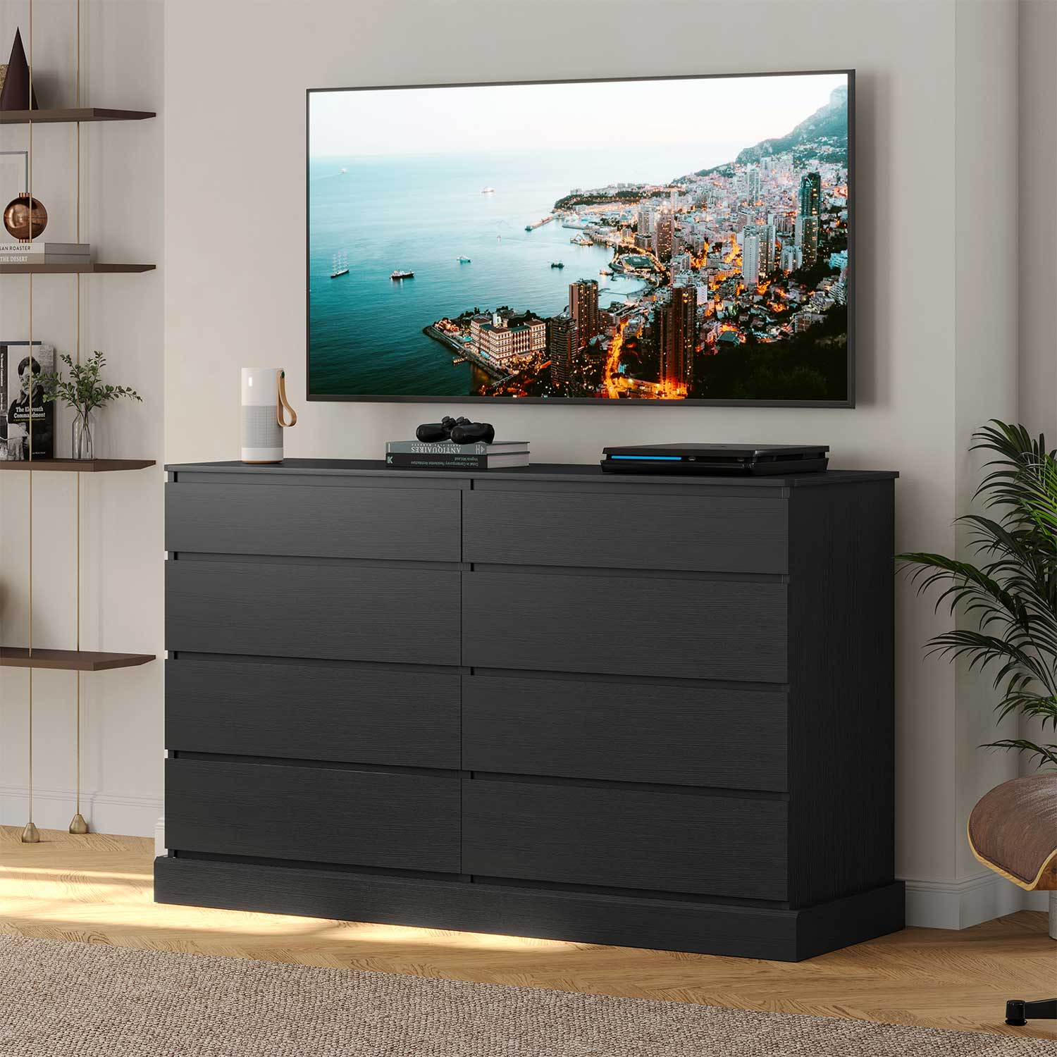 8 drawer double dresser black Tvilum Austin 8 Drawer Double Dresser, Black Woodgrain