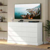 Sikaic Dressers 8 Drawers Long Double Dresser with Storage Organizer White