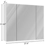 Sikaic Medicine Cabinets Medicine Cabinet with 3 Doors Mirror 3-Adjustable Shelves Storage Organizer White