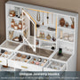 Sikaic Vanities Makeup Vanity Set with Mirror and Lights Charging Station White
