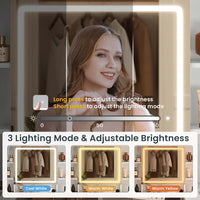 Sikaic Vanities Makeup Vanity Set with Mirror and Lights Charging Station White