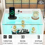 Sikaic Nightstand LED Nightstand with Charging Station Drawers White