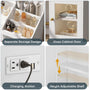Sikaic Makeup Vanity LED Makeup Vanity with Mirror Charging Station Open Storage Shelves 3-Compartment Organizer White