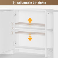 Sikaic Makeup Vanity Corner LED Makeup Vanity Desk with Storage Stool and Charging Station Mirror Drawers, Rotating Shelves White