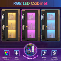 Sikaic Makeup Vanity LED Makeup Vanity with Dresser Charging Station Mirror Drawers & Shelves Black