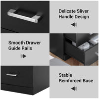 Sikaic Nightstand LED 2 Drawers Nightstand with Charging Station Open Storage 2 USB Ports 2 Outlets Black