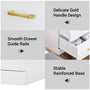 Sikaic Nightstand LED 2 Drawers Nightstand with Charging Station Open Storage 2 USB Ports 2 Outlets White