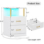 Sikaic Nightstand LED 2 Drawers Nightstand with Charging Station Open Storage 2 USB Ports 2 Outlets White