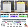 Sikaic Dresser 4 Drawers Led Tall Dresser with Charging Station for Bedroom Closet White