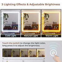 Sikaic Makeup Vanity LED Makeup Vanity with Charging Station & 3-Layer Jewelry Box Sliding Mirror & 5 Drawers & Shelves Black