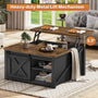 Sikaic Coffee Table 31.5" Lift Top Coffee Table with Storage Square Table Living Room Farmhouse with Large Hidden Storage Compartment and Adjustable Shelves Black