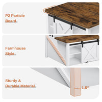 Sikaic Coffee Table 31.5" Lift Top Coffee Table with Storage Square Table Living Room Large Hidden Storage Compartment and Adjustable Shelves White