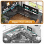 Sikaic Computer Desk LED L Shaped Computer Desk 62 inches Reversible L Shaped Desk with Storage Drawers Hutch and Pegboard with Power Outlet for Home Office Black