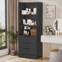 Sikaic Storage Cabinet 73 Inches Versatile Tall Cabinet with 3 Drawers and 3-Tier Open Shelves Black