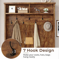 Sikaic Hall Tree Hall Tree with Storage 3-in-1 Entryway Bench Embossed Brown