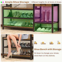 Sikaic Hall Tree Hall Tree with Bench and Shoe Storage Rustic Brown