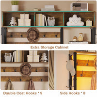 Sikaic Hall Tree Hall Tree with Bench and Shoe Storage Rustic Brown