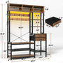 Sikaic Hall Tree Hall Tree with Bench and Shoe Storage Rustic Brown