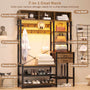 Sikaic Hall Tree Hall Tree with Bench and Shoe Storage Rustic Brown