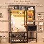 Sikaic Hall Tree Hall Tree with Bench and Shoe Storage Oak Grey