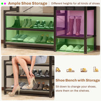 Sikaic Hall Tree Hall Tree with Bench and Shoe Storage Oak Grey