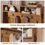 Sikaic Hall Tree 5-in-1 Hall Tree with Bench and Shoe Storage Rustic Brown