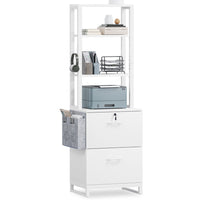 Sikaic File Cabinet 2 Drawer File Cabinet with Lock Adjustable Storage Shelf White